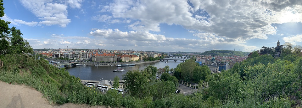 Mosty Vltavy z Letenská pláň, Praha, Česká republika