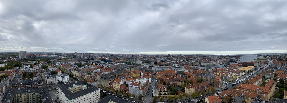 Københavns skyline fra Our Frelsers Kirke, København, Region Hovedstaden, Danmark